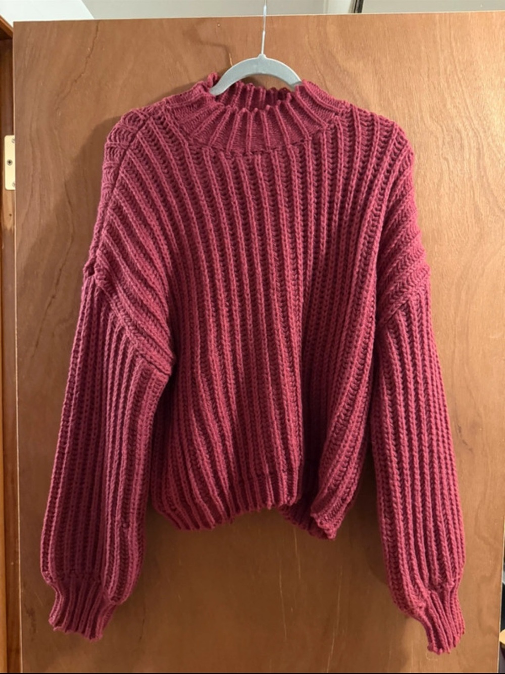 Promesa Chunky Ribbed Mock Neck Sweater in Rosewood